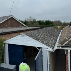 Old sloped asbestos garage roof