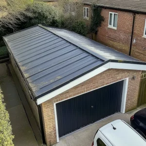 Completed asbestos garage roof replacement in Leicester