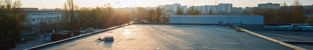Flat roofing on a multistorey block