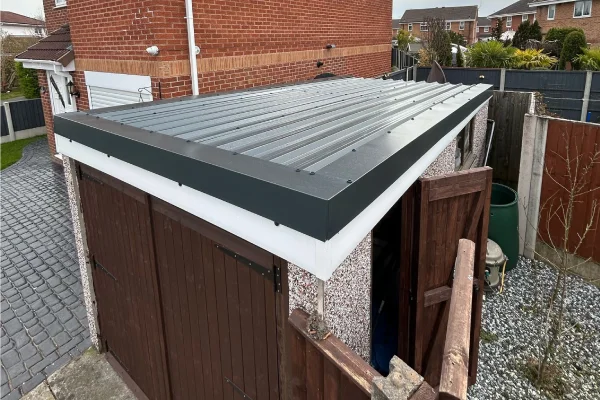 Completed garage roof replacement project