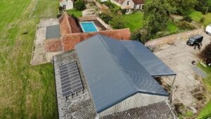 Aerial photo of completed project, side angle