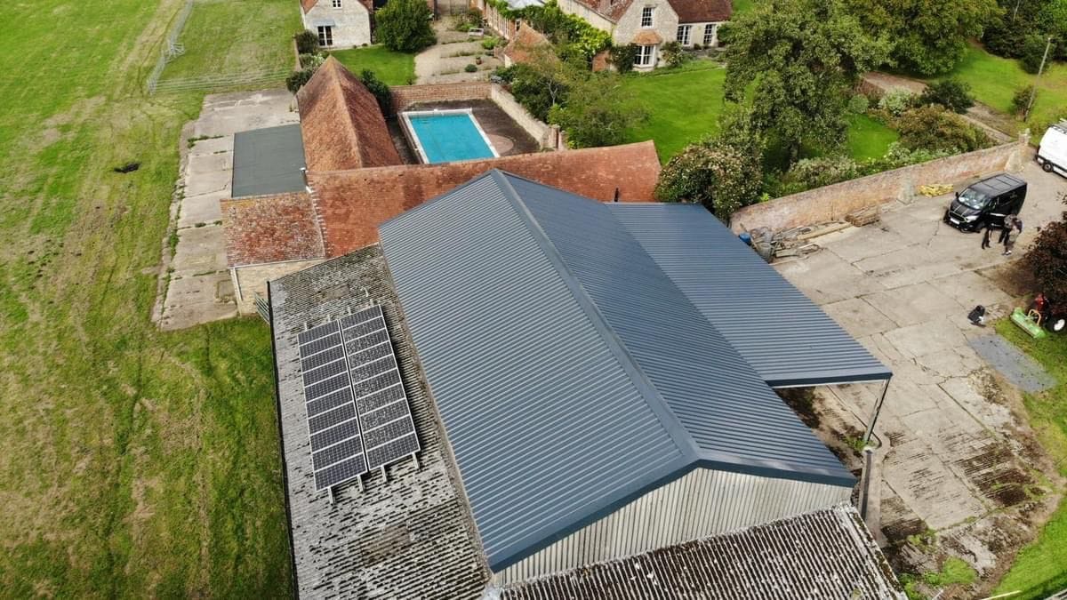 Aerial photo of completed project, side angle