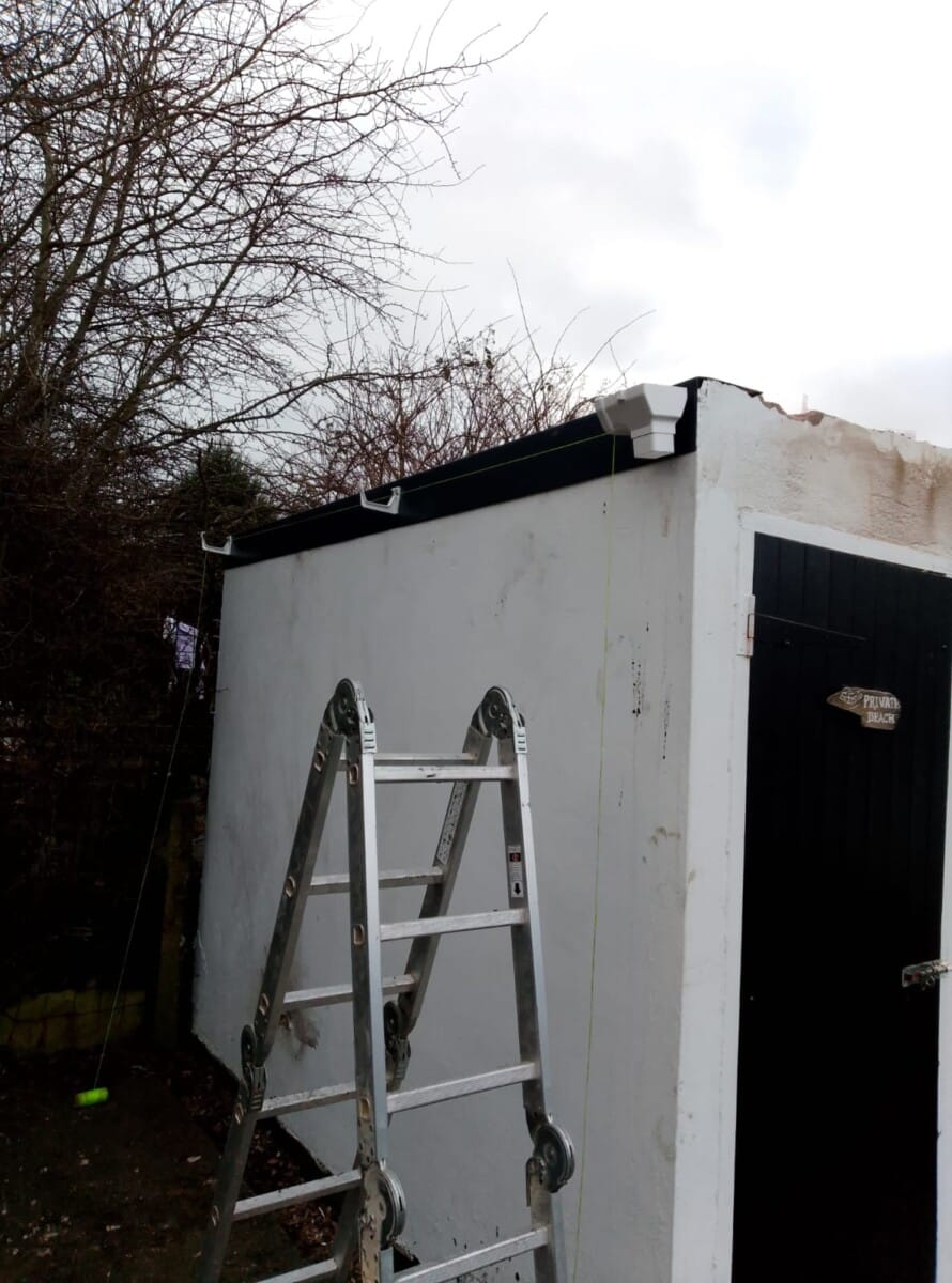 Single shed roof replacement in Leicestershire, February 2025, before works