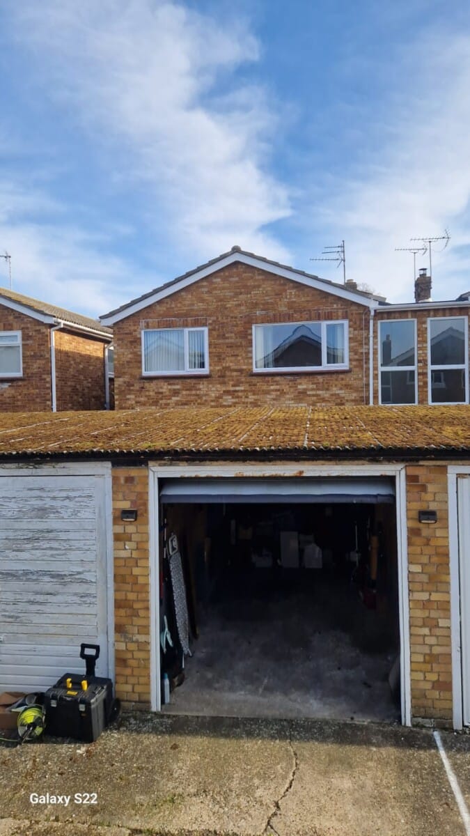 battery garage roof replacement in London, February 2025, before works